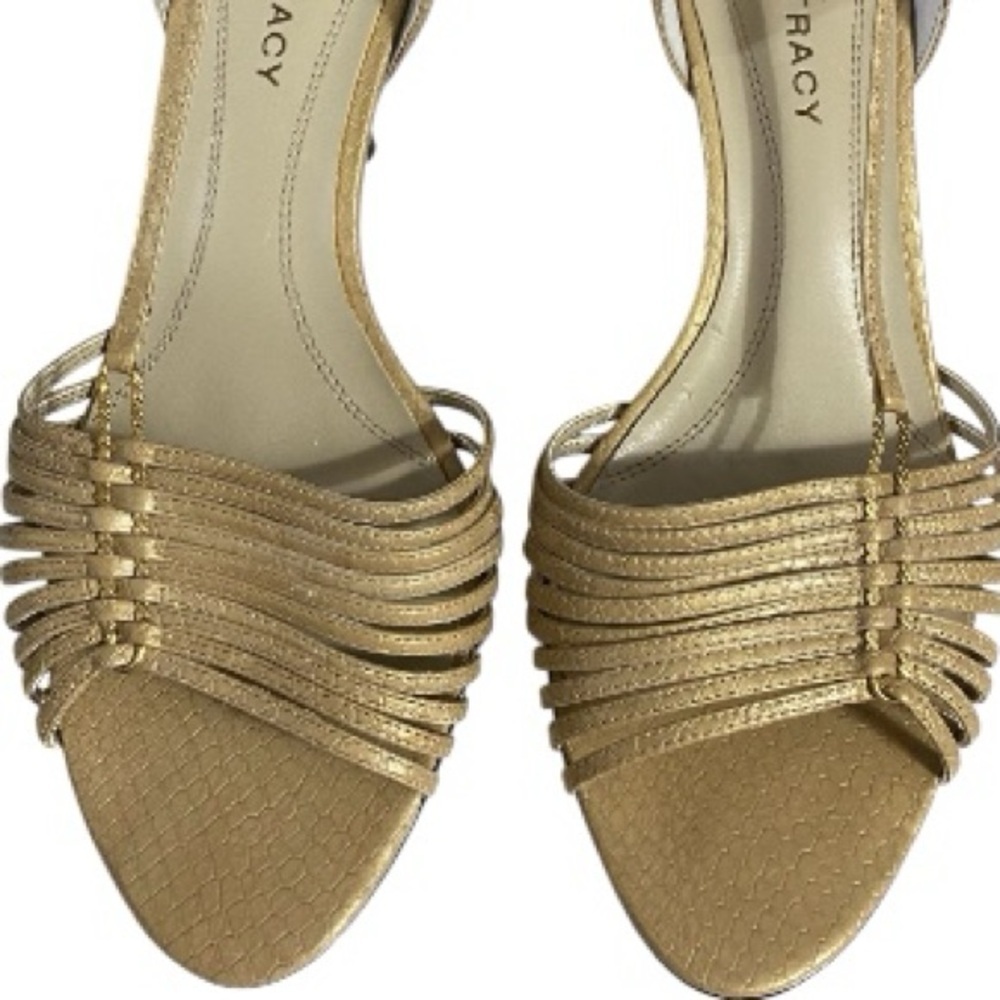 Ellen Tracy Barrett Heels, Strappy, Sz 8.5, High heels 3.25”, Neutral, Leather - Picture 7 of 11
